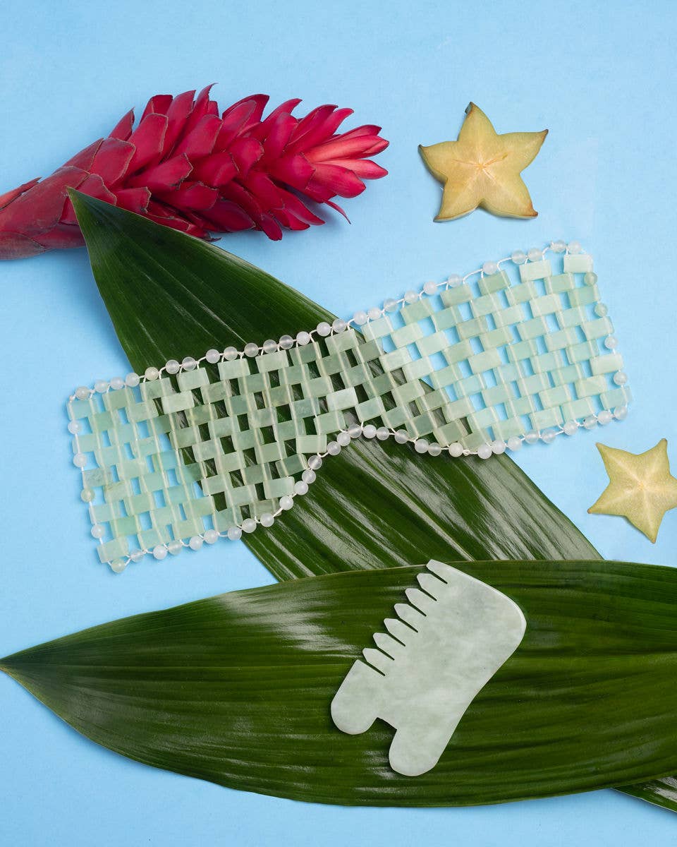 Jade Massage Comb & Gua Sha | Head, Scalp, Face & Body