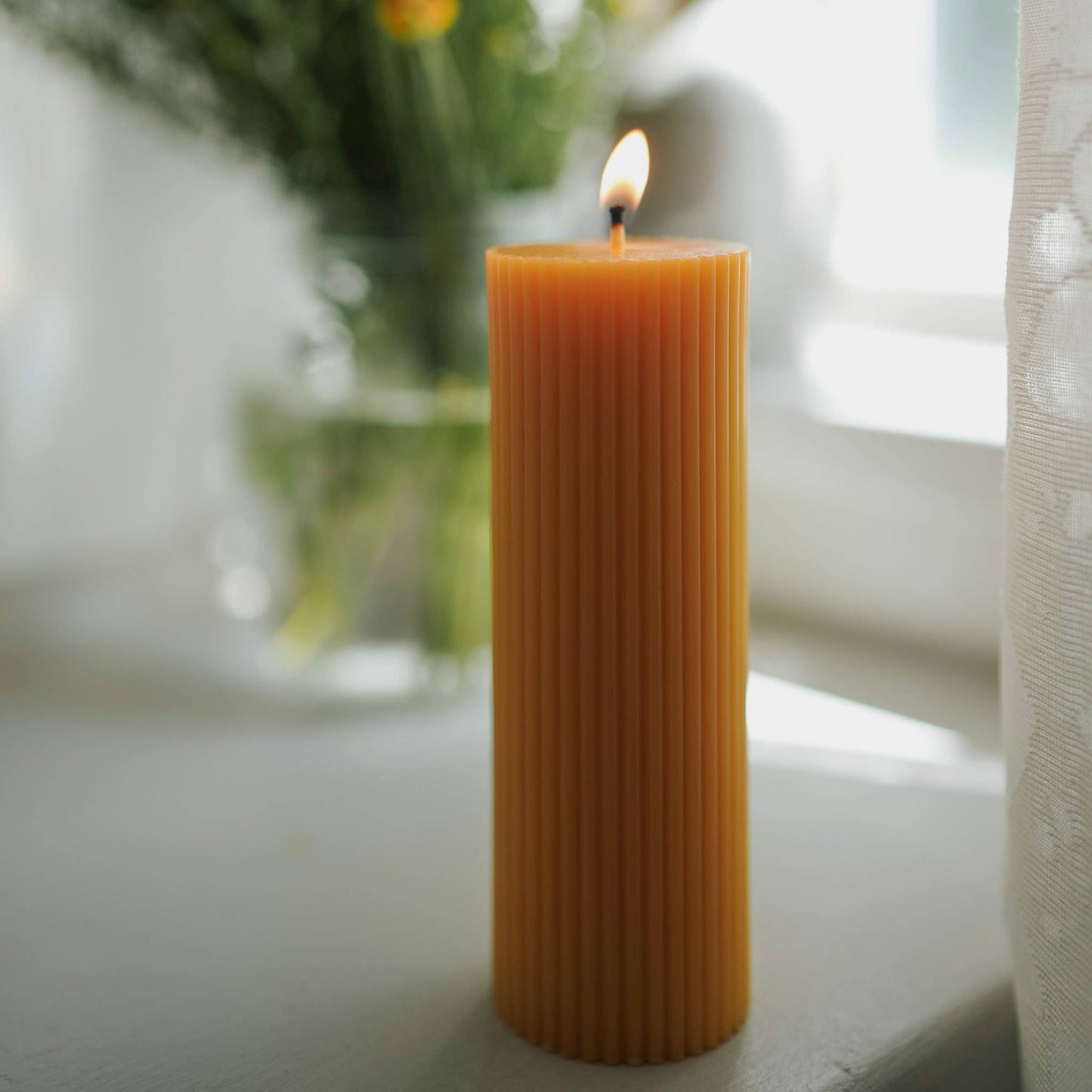 Salt Beeswax Pillar Candle