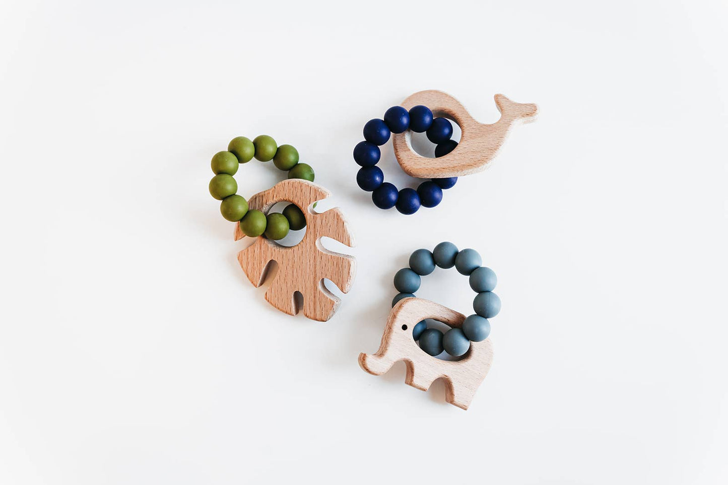 Gray Elephant Silicone & Beechwood Teether
