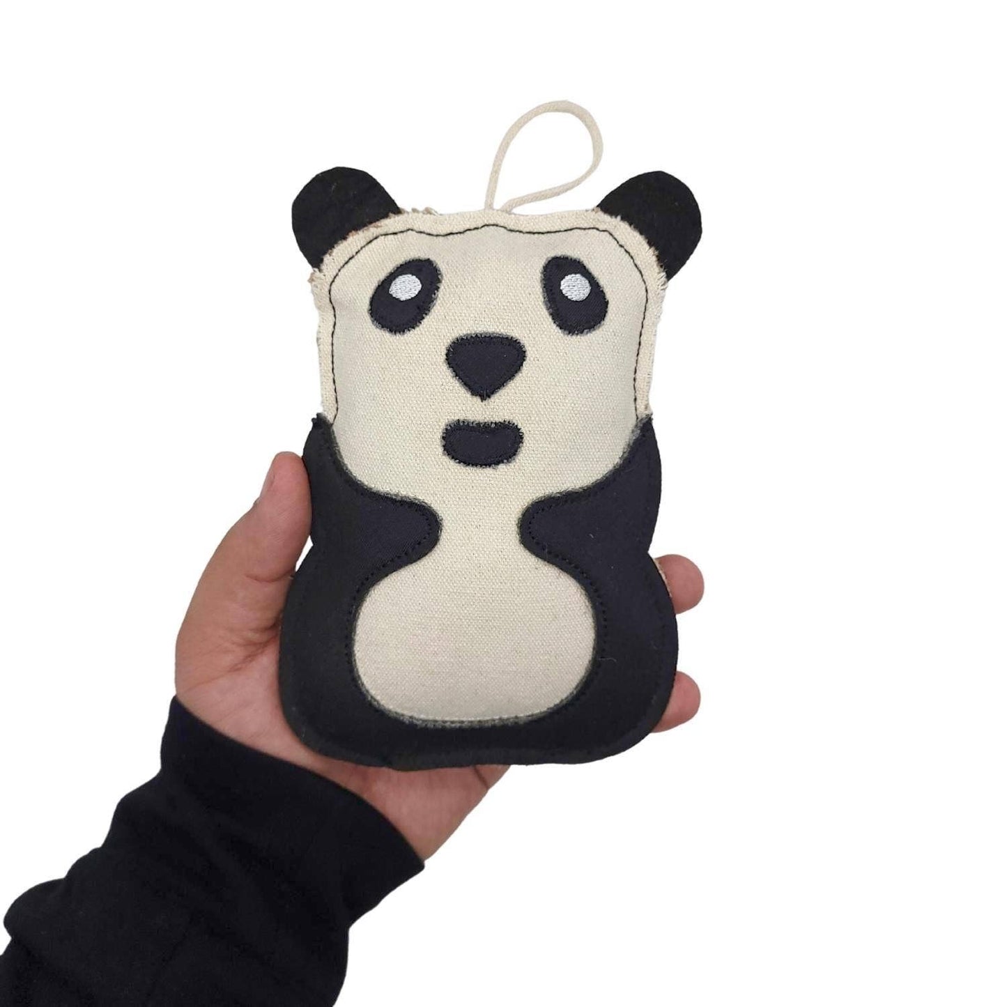 Sustainable Canvas + Jute Panda Dog Toy