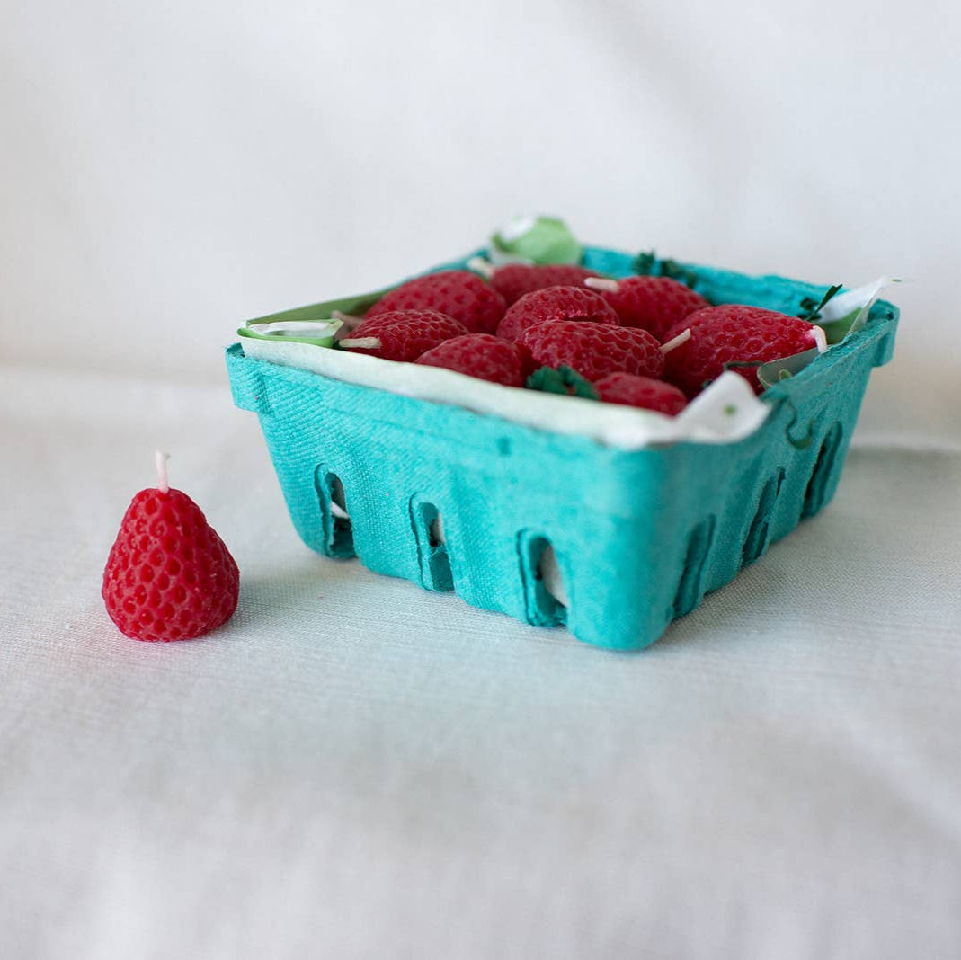 Strawberry Beeswax Birthday Candles