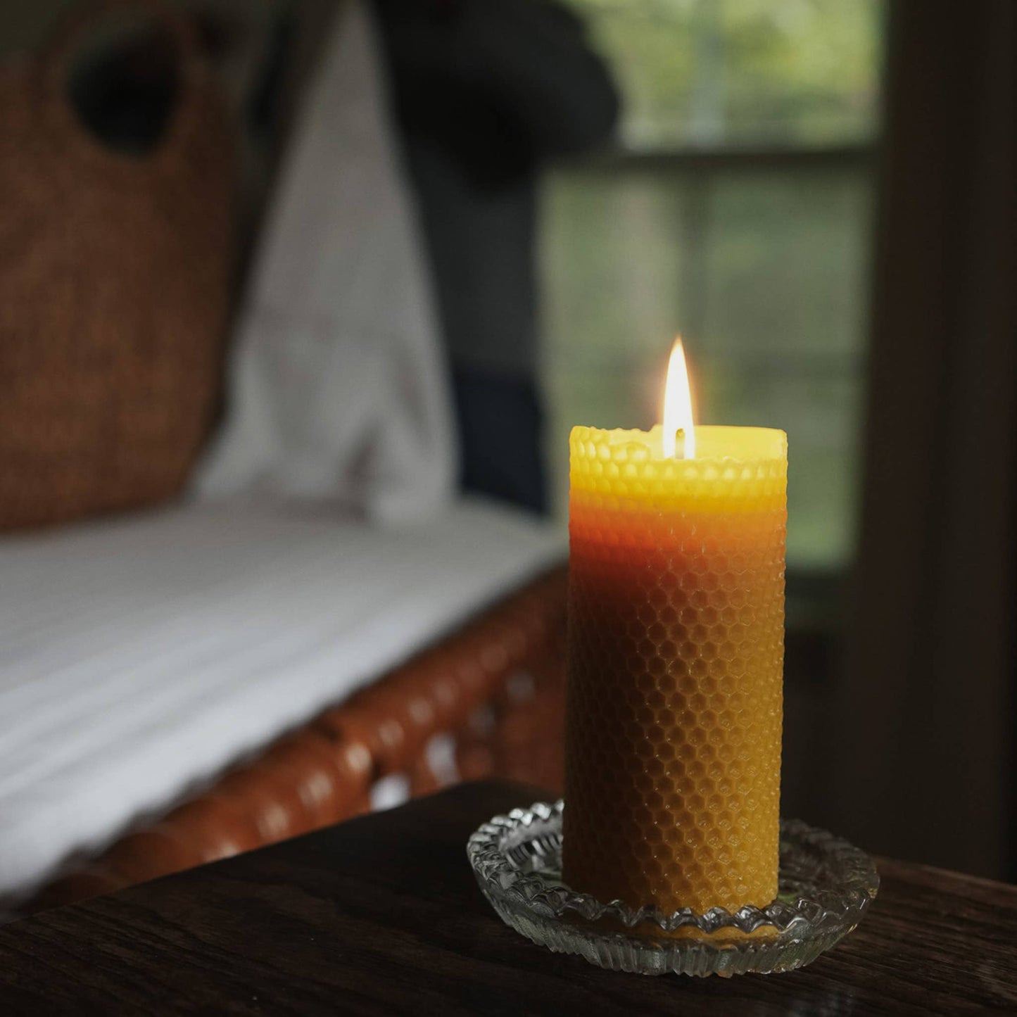 Winnie Beeswax Pillar Candle
