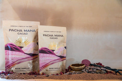 Rose Vanilla Ceremonial Cacao Blend | Ground Cacao Paste