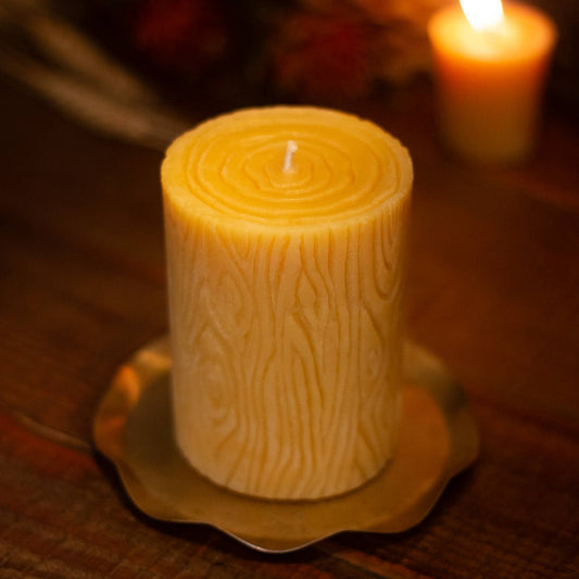 Stump Beeswax Pillar Candle