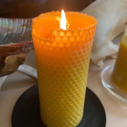 Winnie Beeswax Pillar Candle