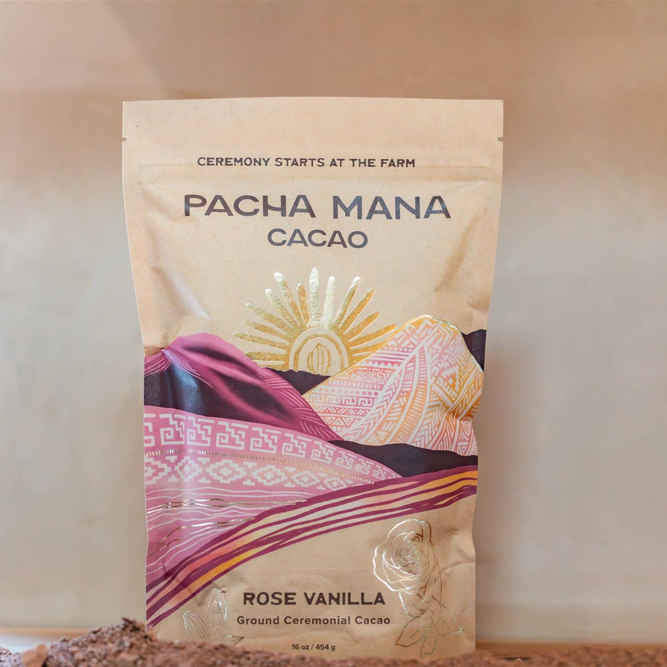 Rose Vanilla Ceremonial Cacao Blend | Ground Cacao Paste