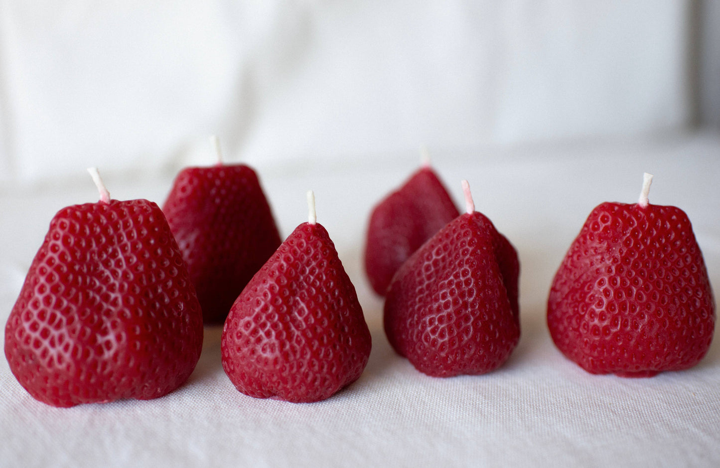 Large Strawberry Beeswax Candles | Set of 2 