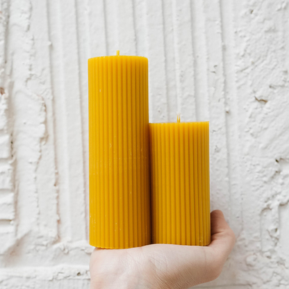 Salt Beeswax Pillar Candle