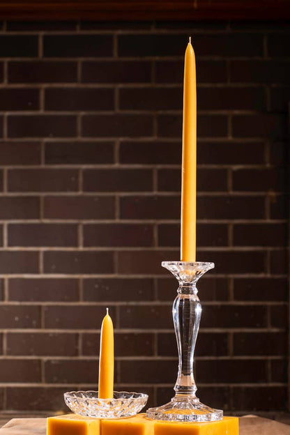Hand-Dipped Beeswax Taper Candles | Set of 2