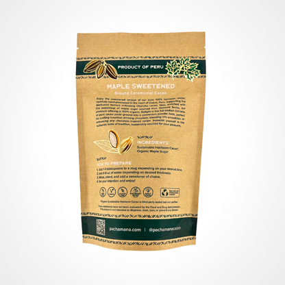 Maple Sweetened Ceremonial Cacao Blend | Ground Cacao Paste