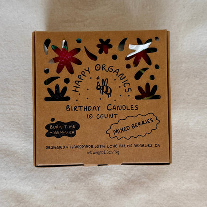 Mixed Berry Beeswax Birthday Candles