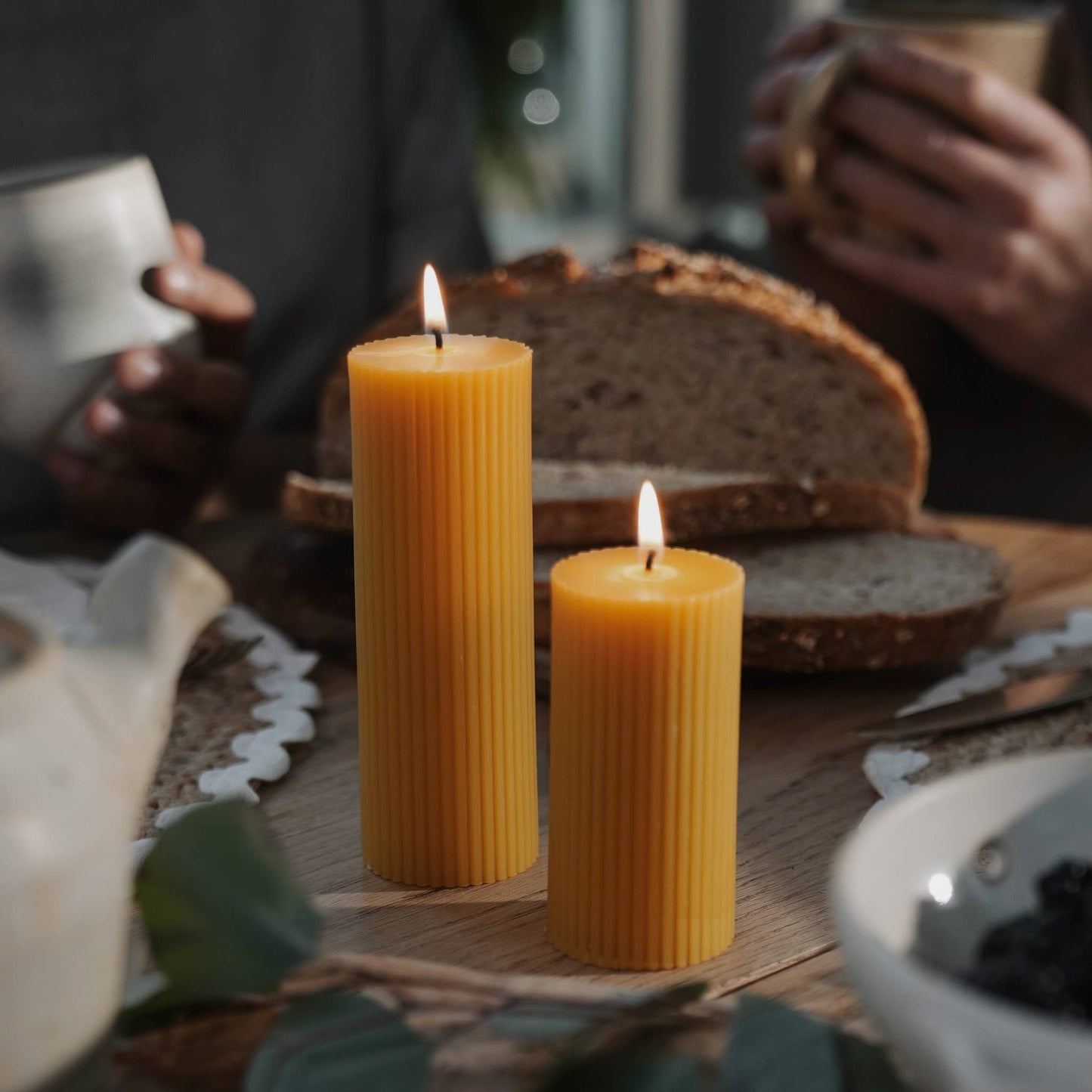 Salt Beeswax Pillar Candle
