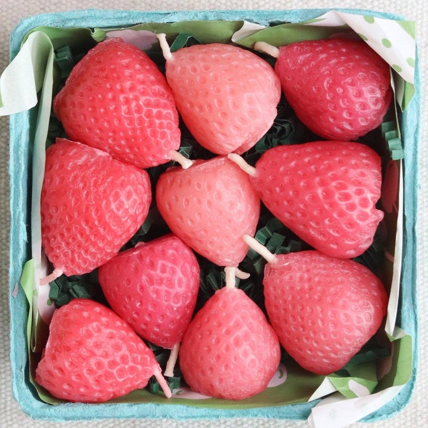 Pink Strawberry  Beeswax Birthday Candles