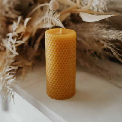 Winnie Beeswax Pillar Candle
