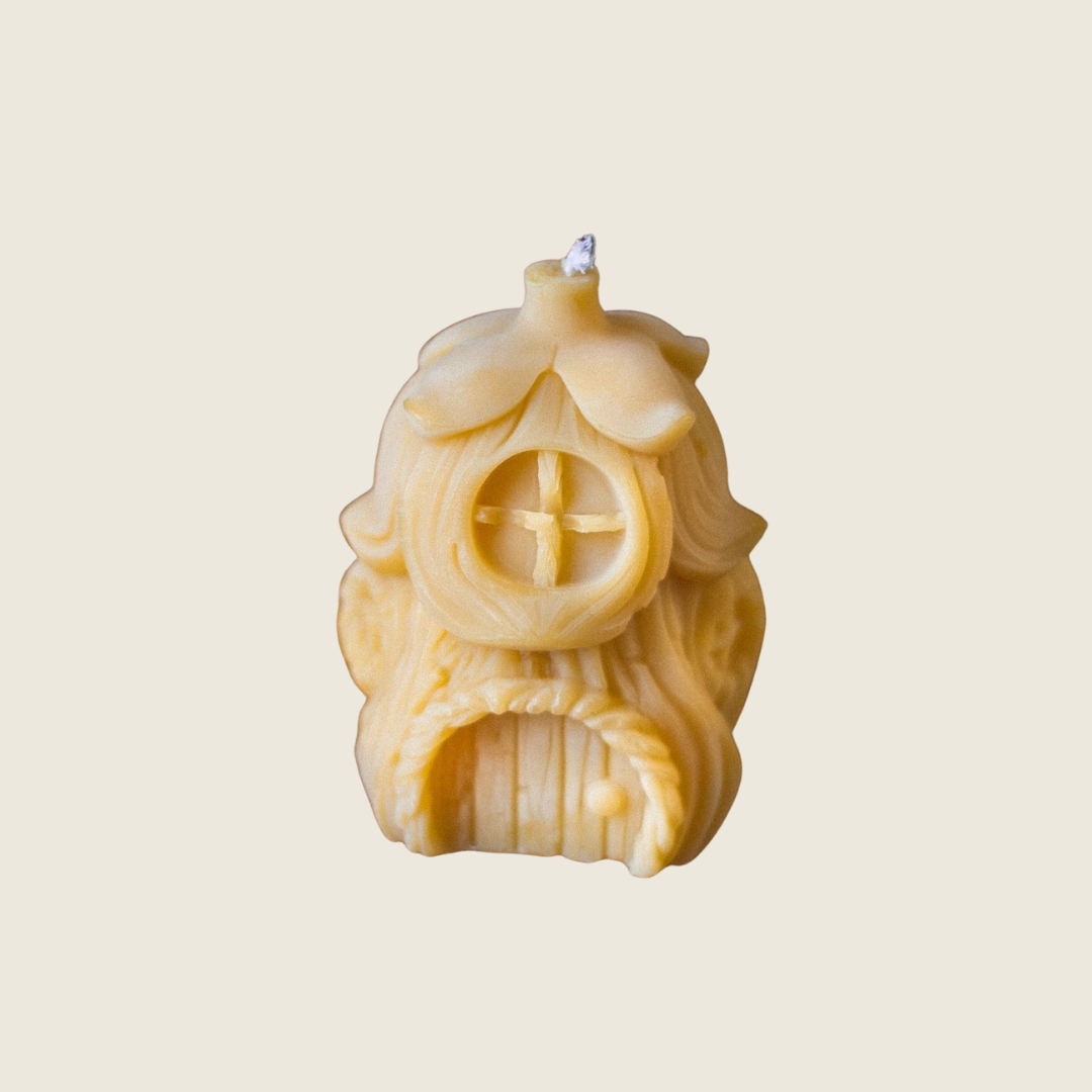 Flower Fairy House Beeswax Candle