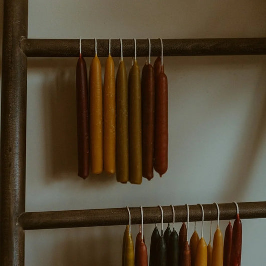 Hand-Dipped Beeswax Taper Candles | Set of 2