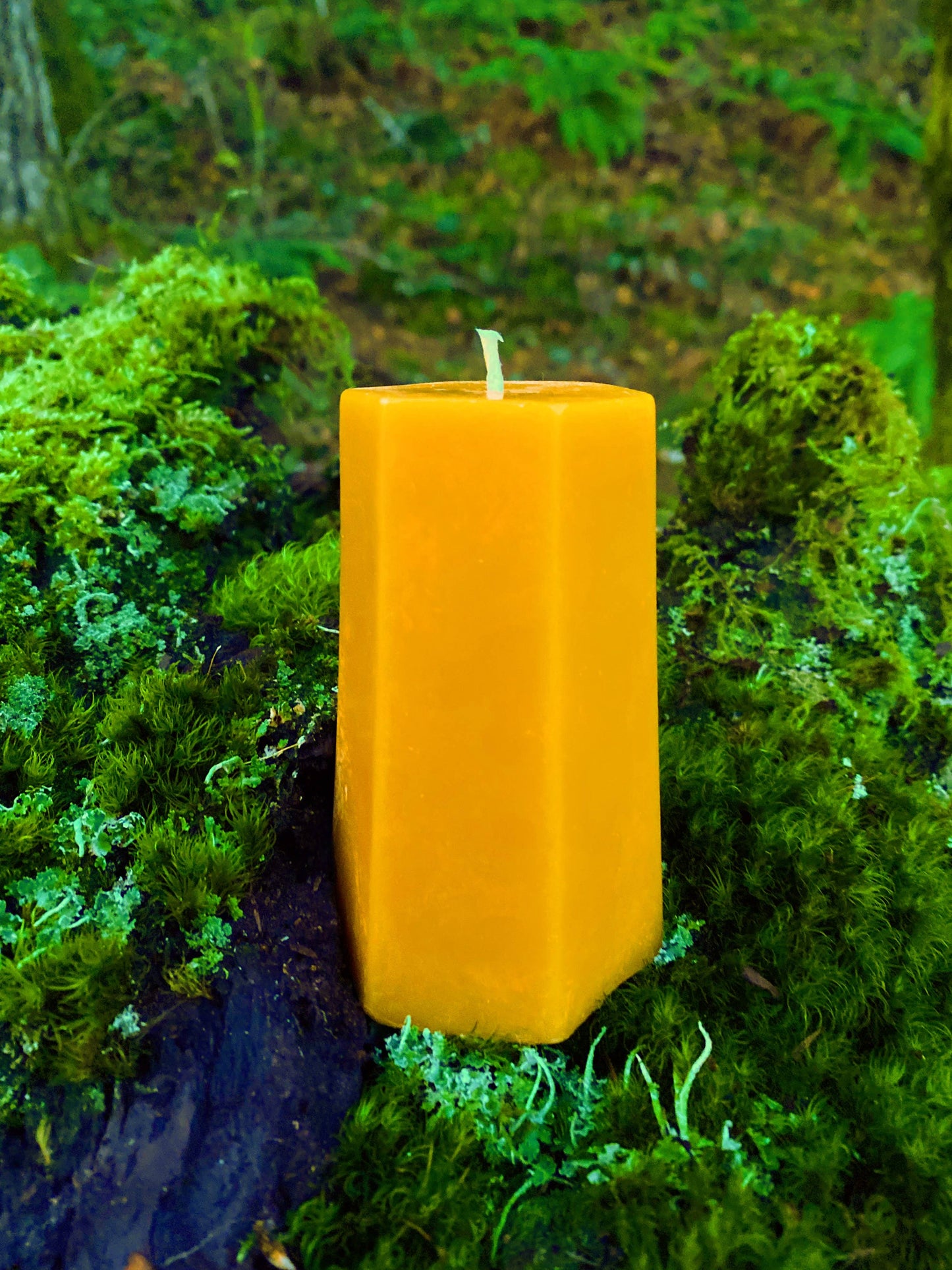 Hexagon Beeswax Pillar Candle