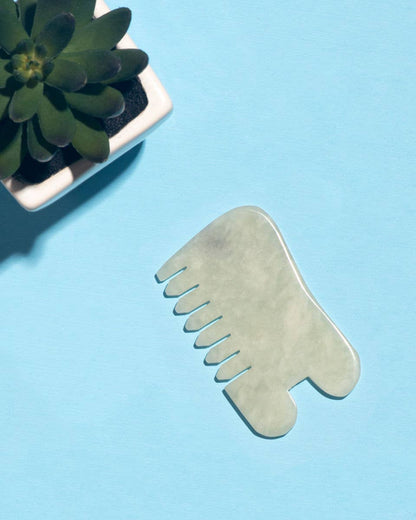 Jade Massage Comb & Gua Sha | Head, Scalp, Face & Body