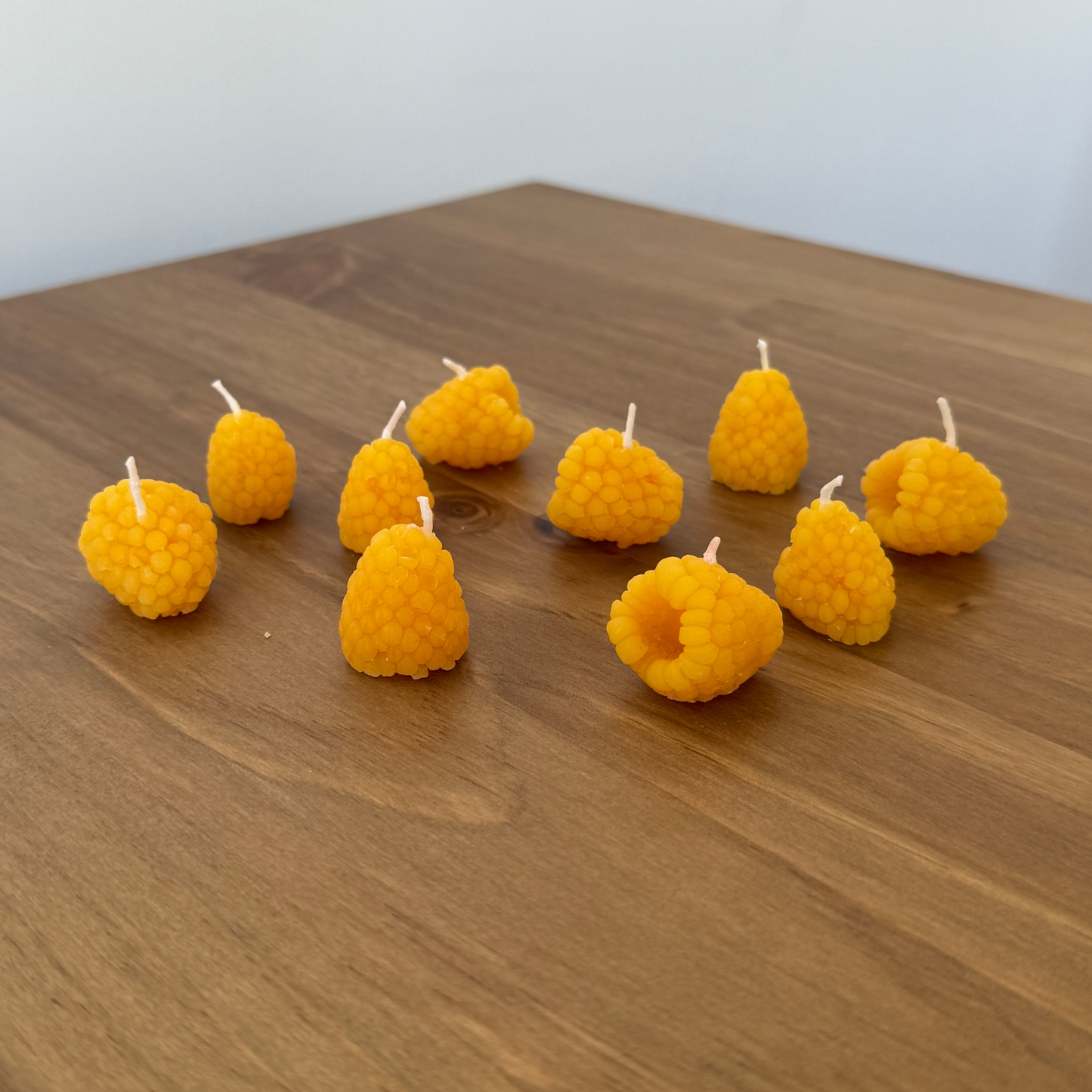 Golden Raspberry Birthday Beeswax Candles