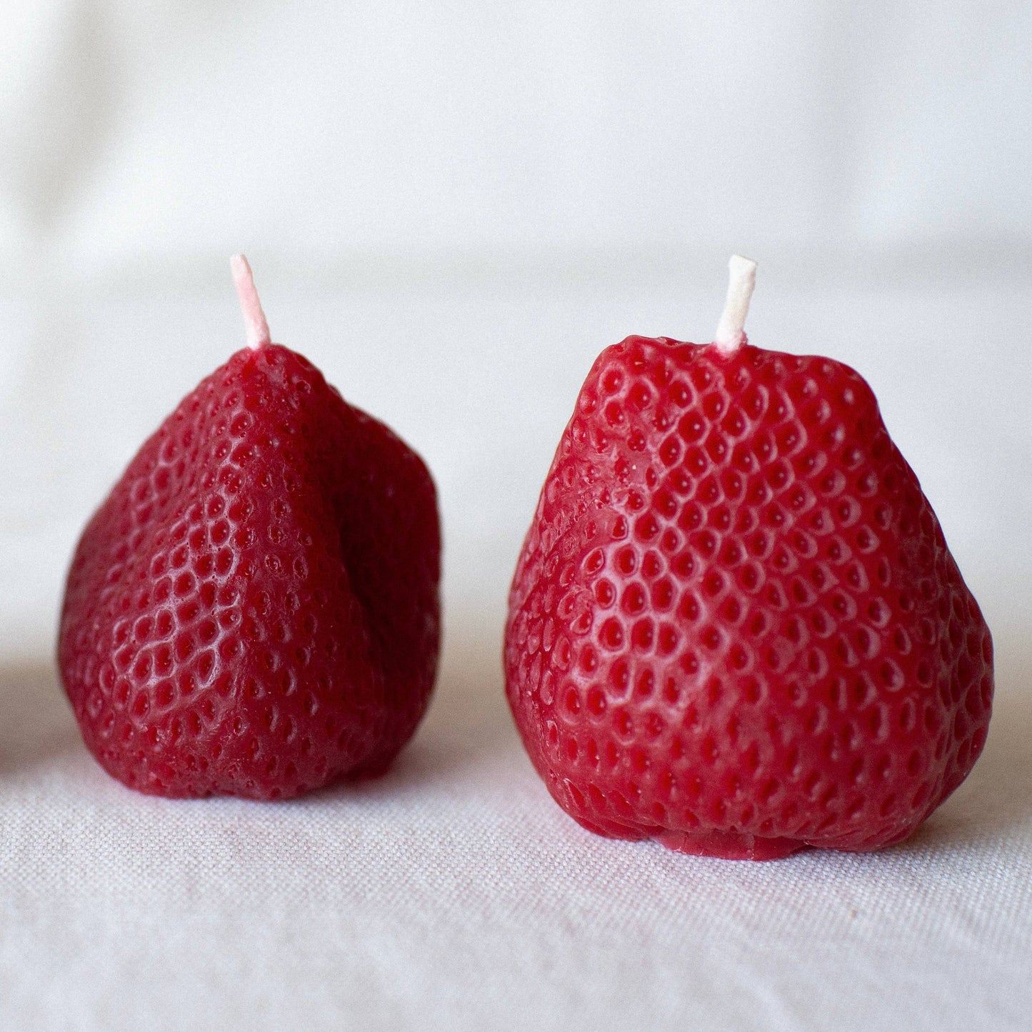 Large Strawberry Beeswax Candles | Set of 2 