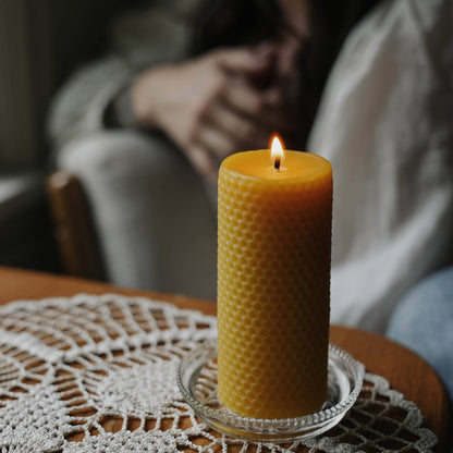 Winnie Beeswax Pillar Candle