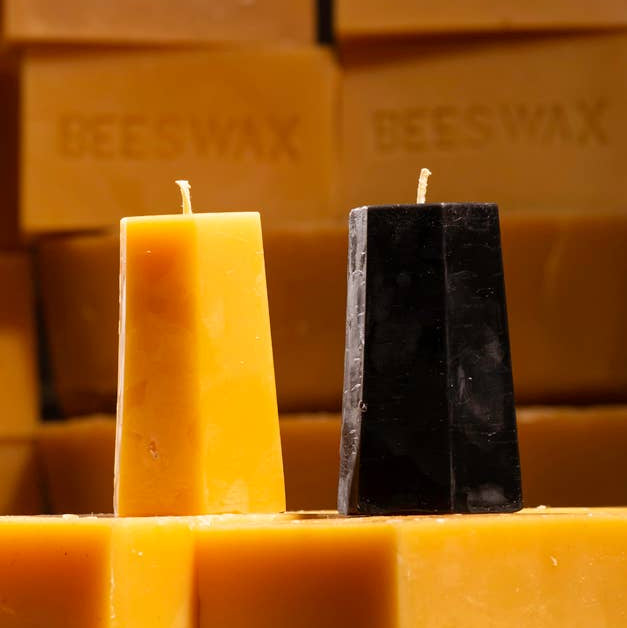 Hexagon Beeswax Pillar Candle