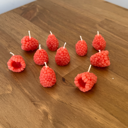 Pink Raspberry Birthday Beeswax Candles