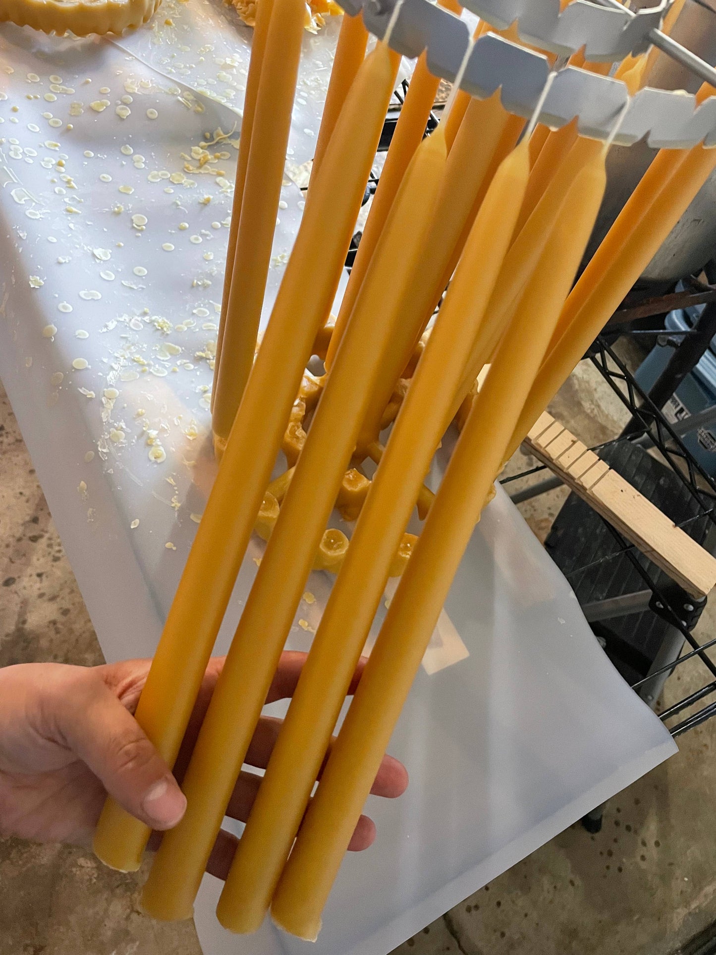 Hand-Dipped Beeswax Taper Candles | Set of 2