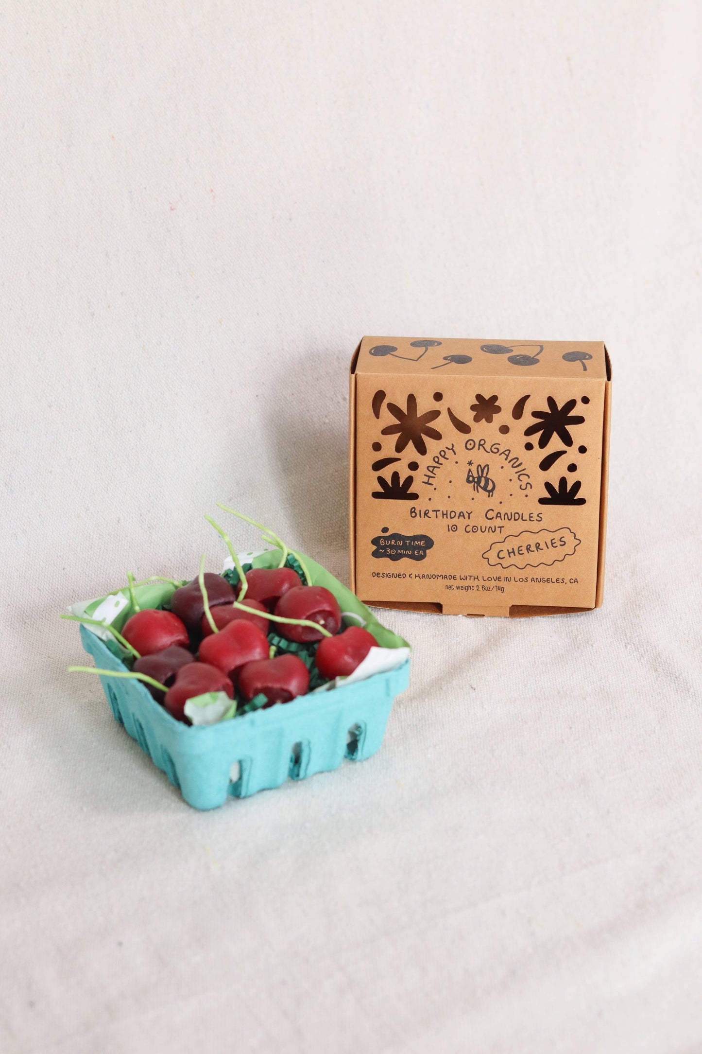 Dark Cherry Beeswax Birthday Candles