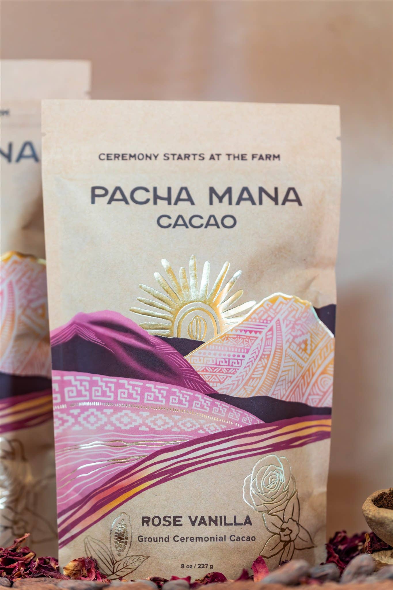Rose Vanilla Ceremonial Cacao Blend | Ground Cacao Paste