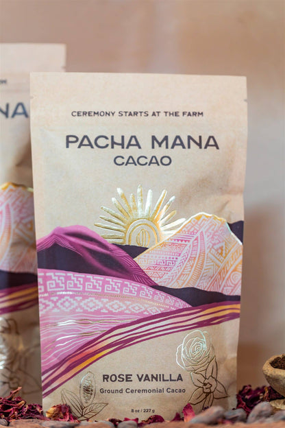 Rose Vanilla Ceremonial Cacao Blend | Ground Cacao Paste