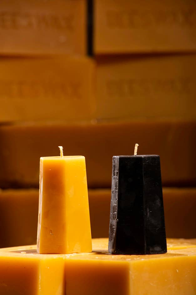 Hexagon Beeswax Pillar Candle