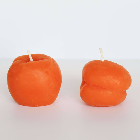Apricot Beeswax Candles | Set of 2