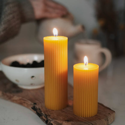 Salt Beeswax Pillar Candle