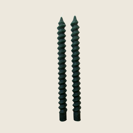 Evergreen Beeswax Taper Candles | Set of 2